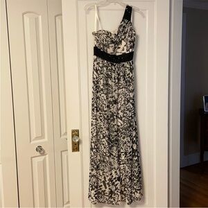 Max & Cleo One Shoulder Long Evening Dress with Beaded Detail Size 8